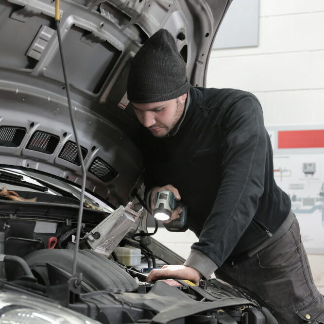 MOT tester at work